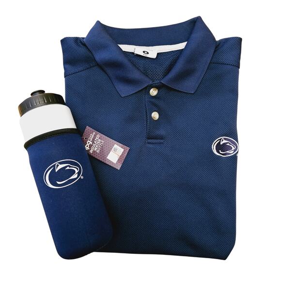 Columbia Penn State Nittany Lions Polo Men's Size M and Insolated Water Bottle - Picture 1 of 5